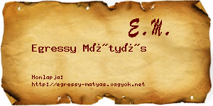 Egressy Mátyás névjegykártya